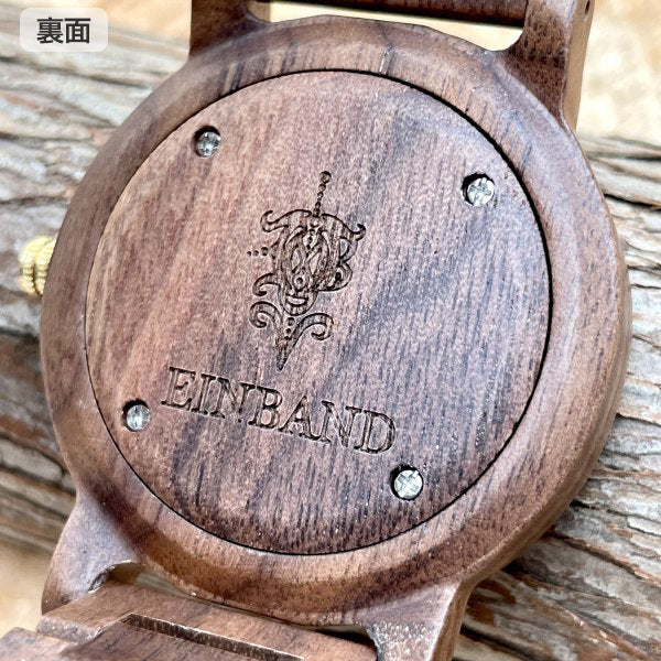 EINBAND Reise Walnut & Gold クルミ 木製腕時計 40mm