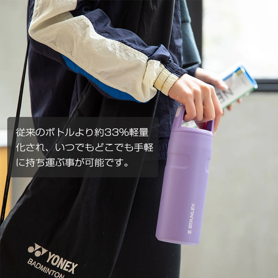 使用イメージ 従来のボトルより約33%軽量化され、いつでもどこでも手軽に持ち運ぶ事が可能です。