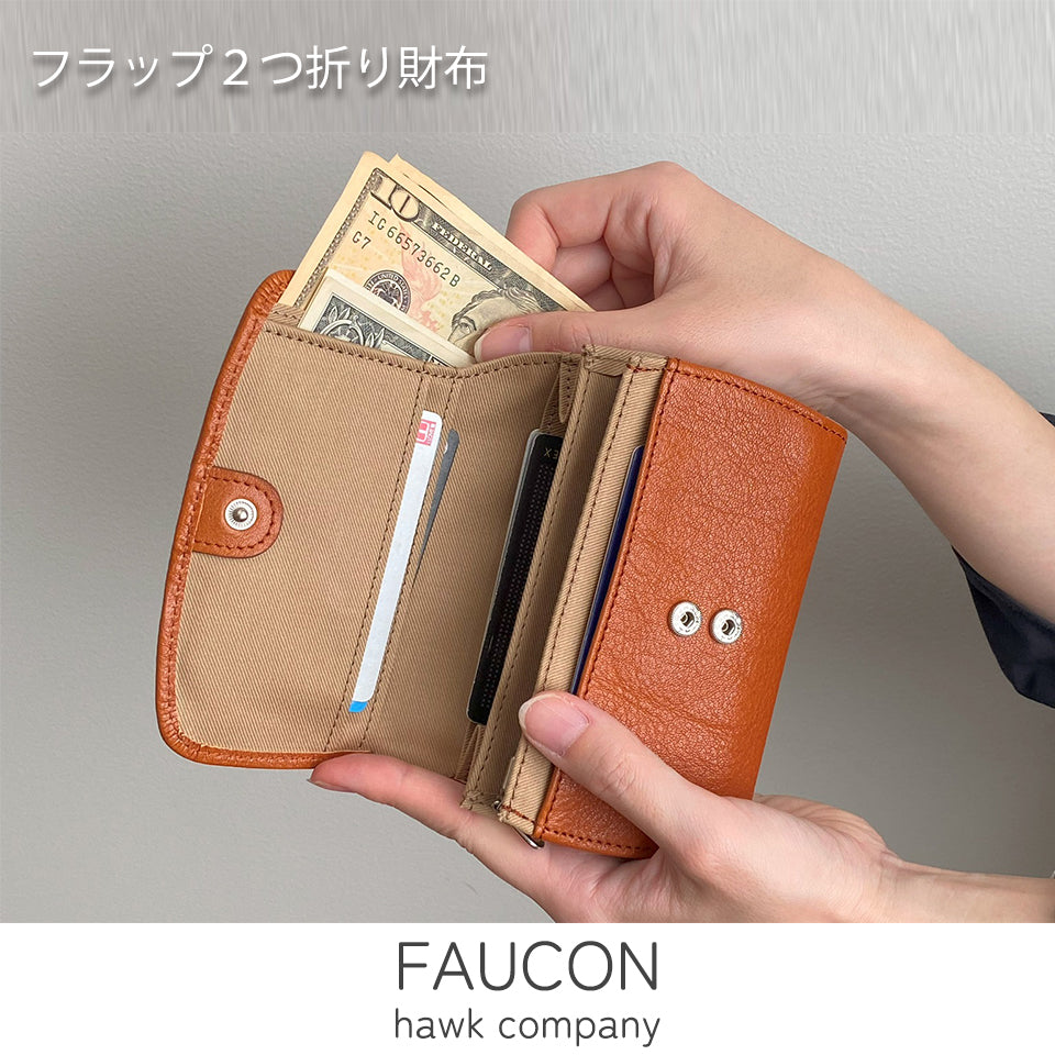 Hawk Company本皮コンパクト二つ折り財布 内部構造