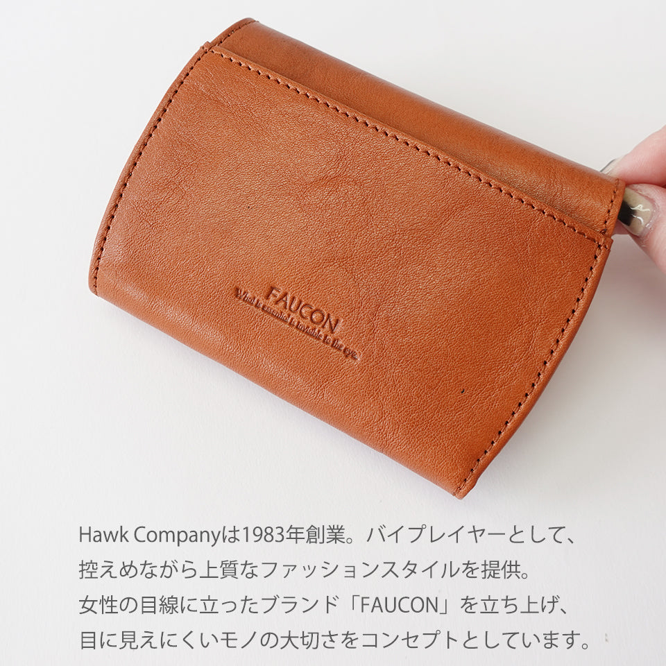 Hawk Company本皮コンパクト二つ折り財布 ブランドロゴ