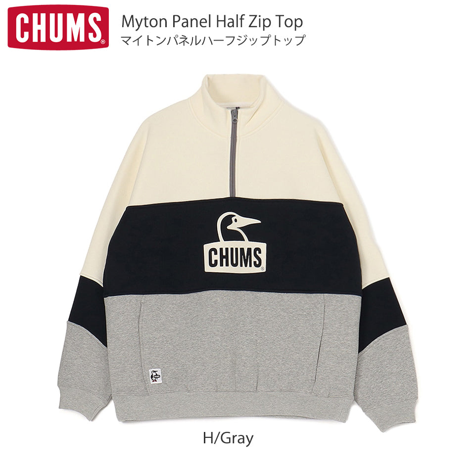 CHUMS マイトンパネルハーフジップトップ H/Gray