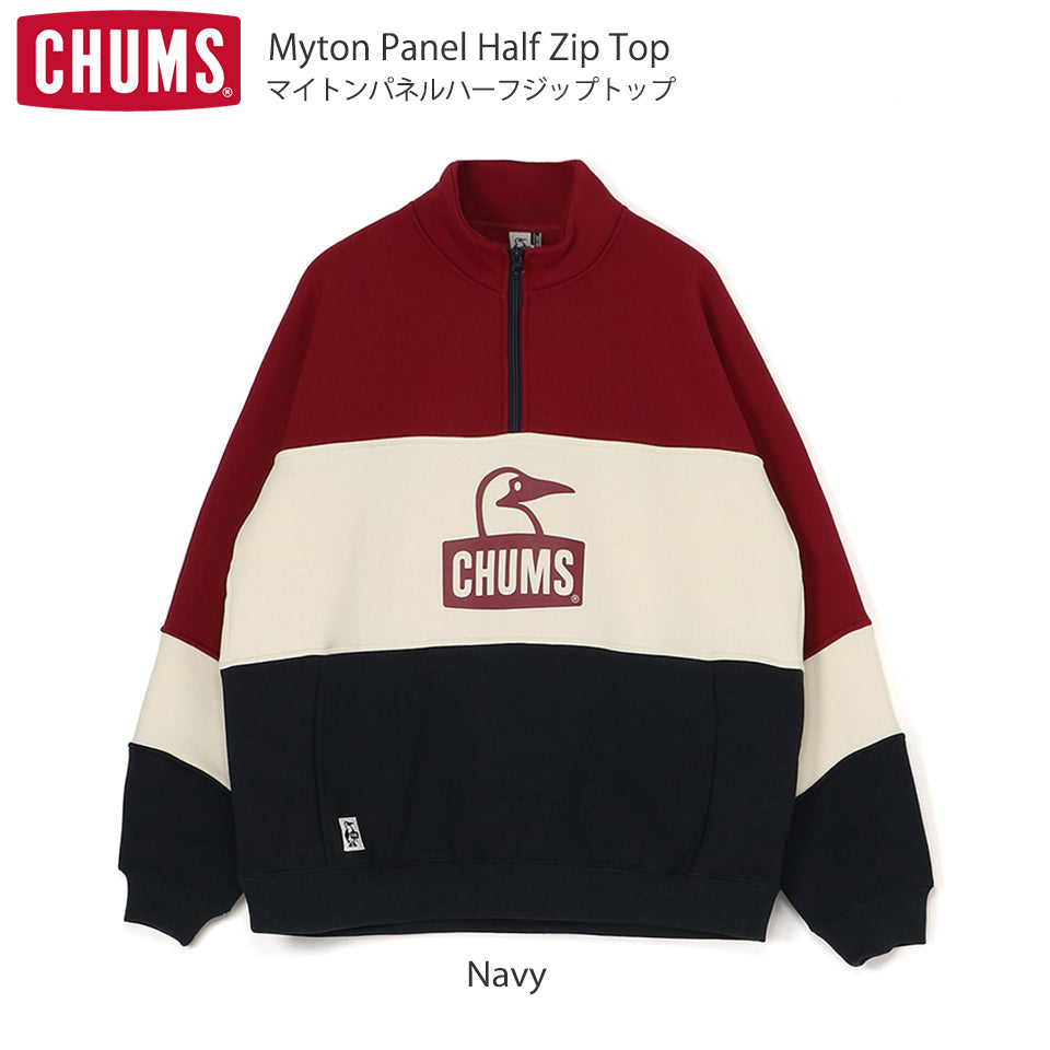 CHUMS マイトンパネルハーフジップトップ Navy