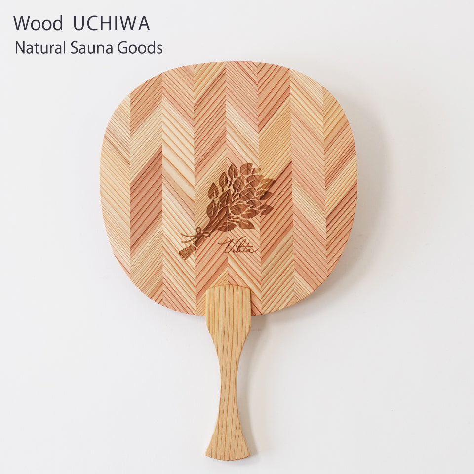 vihita Wood UHIWA オリジナルロゴ入りウッドうちわ