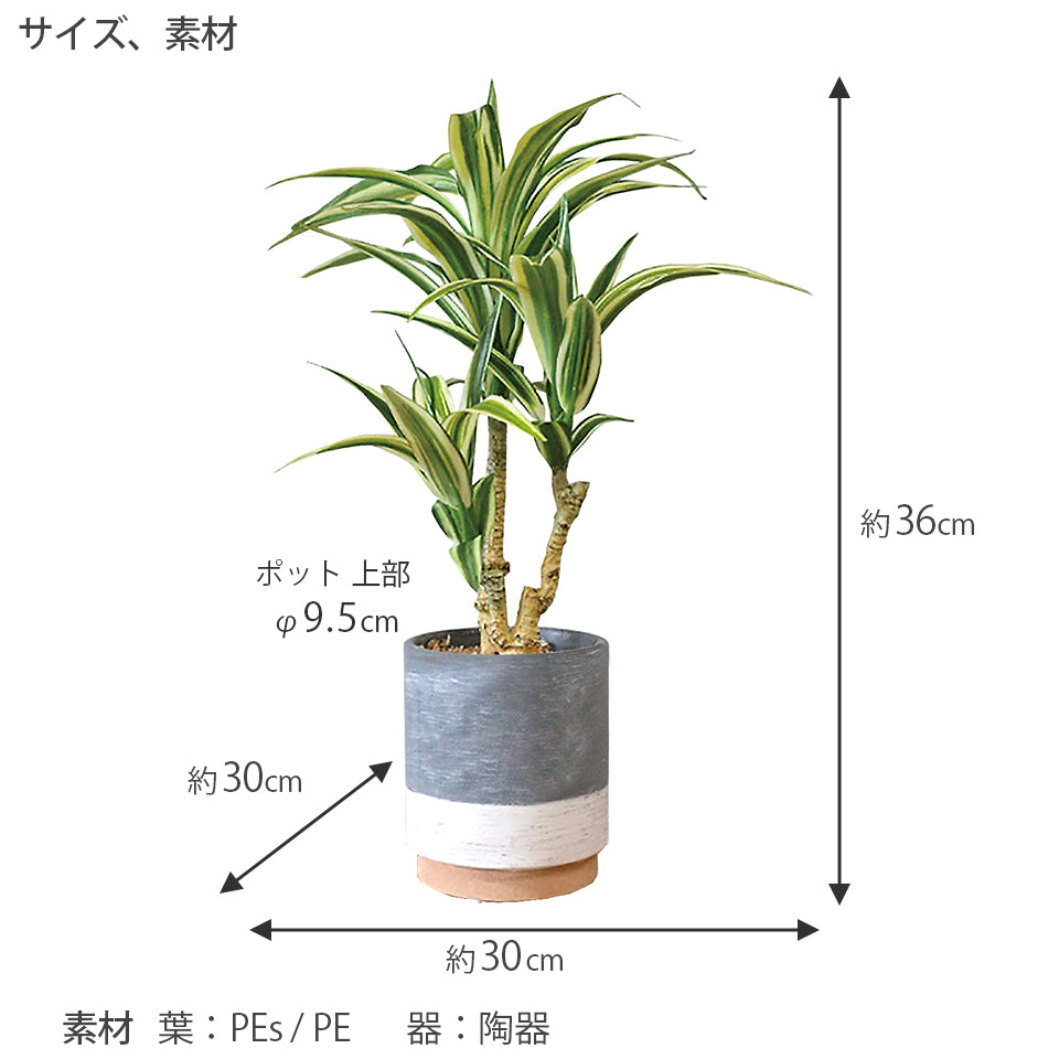 セラミックポット ドラセナ インテリアグリーン フェイクグリーン 造花 消臭効果 抗菌効果 植物 枯れない