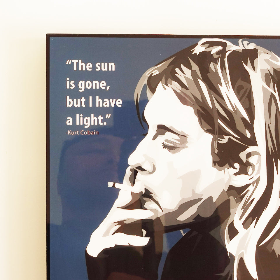 【ポップアートフレーム 】Nirvana(ニルヴァーナ)カートコバーン(Kurt Cobain)フレームポスター Flame Poster アートパネル 壁掛け 壁飾り 額縁 壁面 装飾 インテリア