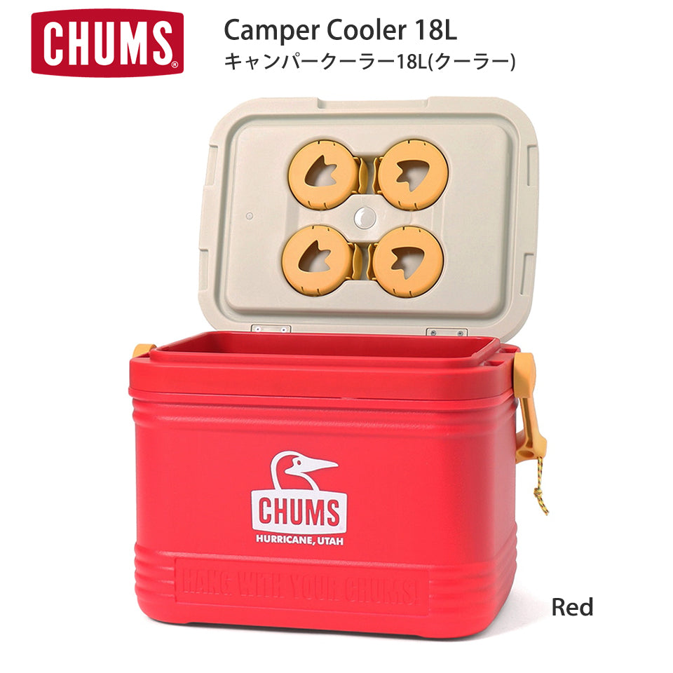 【CHUMS 】Camper Cooler18L チャムスキャンパークーラー18L Red (レッド)
