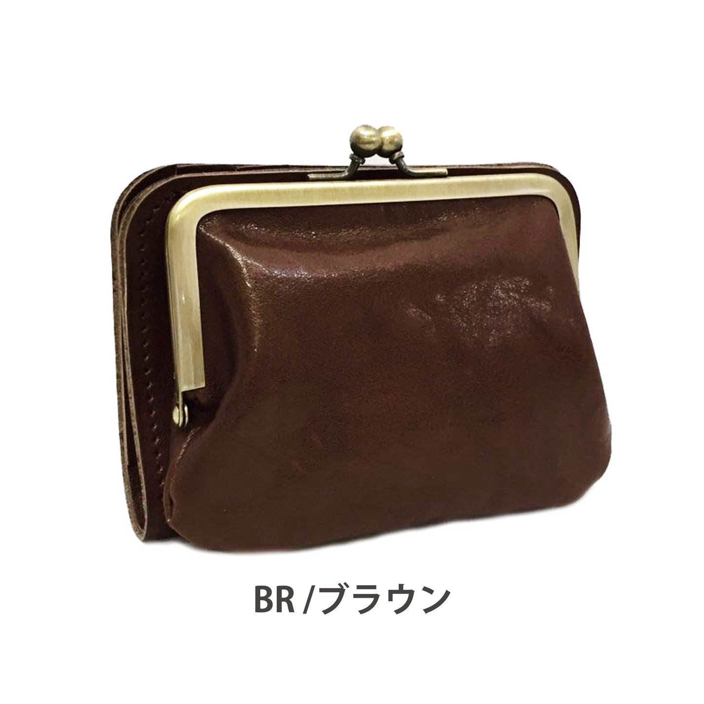 LIL1201 がま口タイプ2つ折り財布 BRブラウン