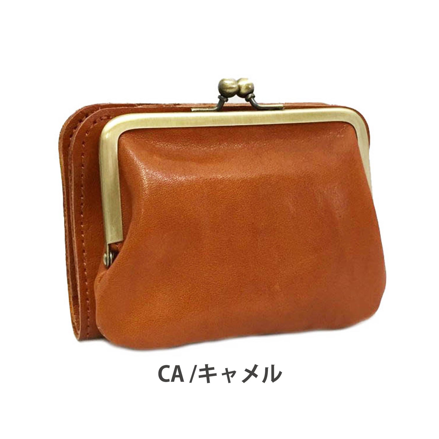 LIL1201 がま口タイプ2つ折り財布 CAキャメル