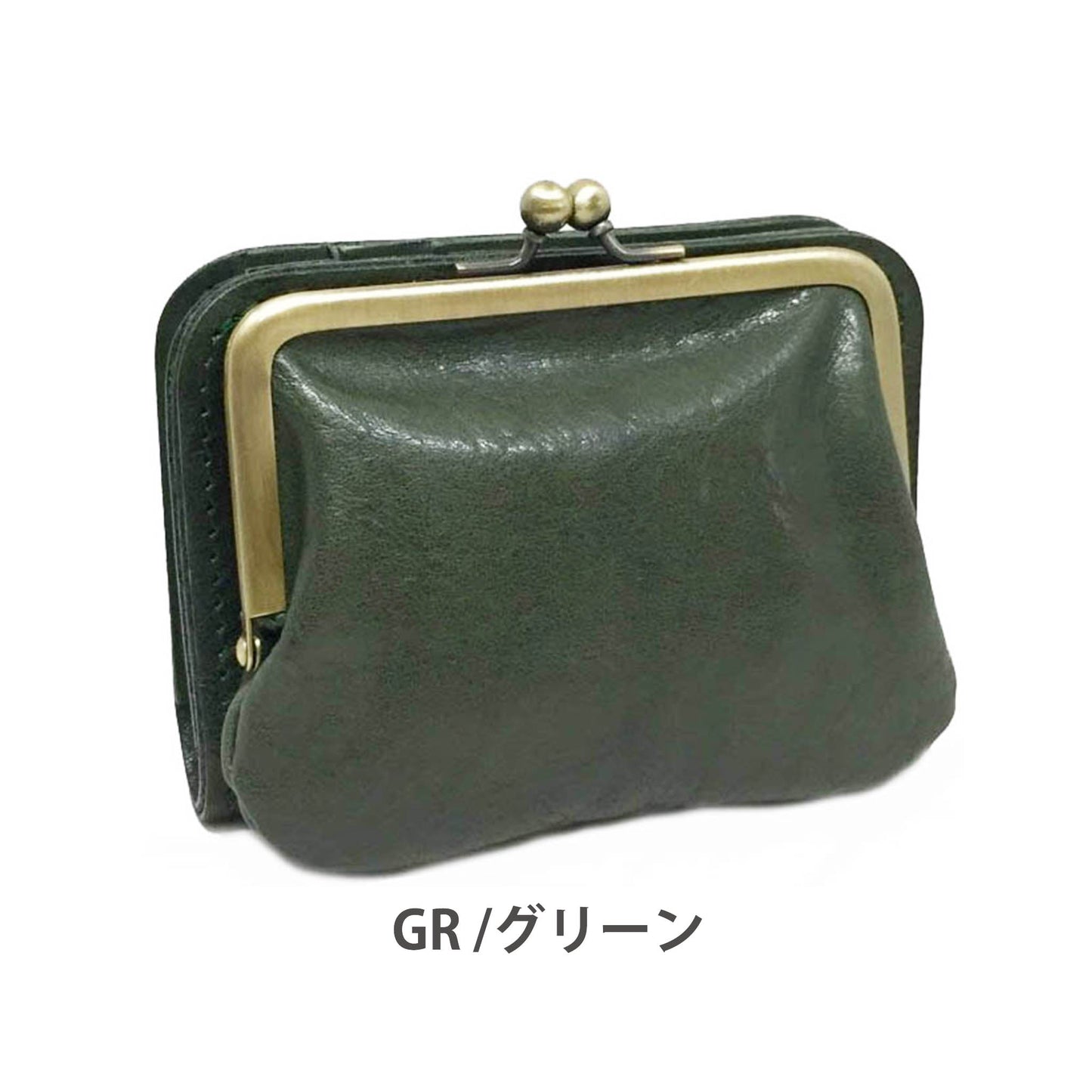 LIL1201 がま口タイプ2つ折り財布 GRグリーン