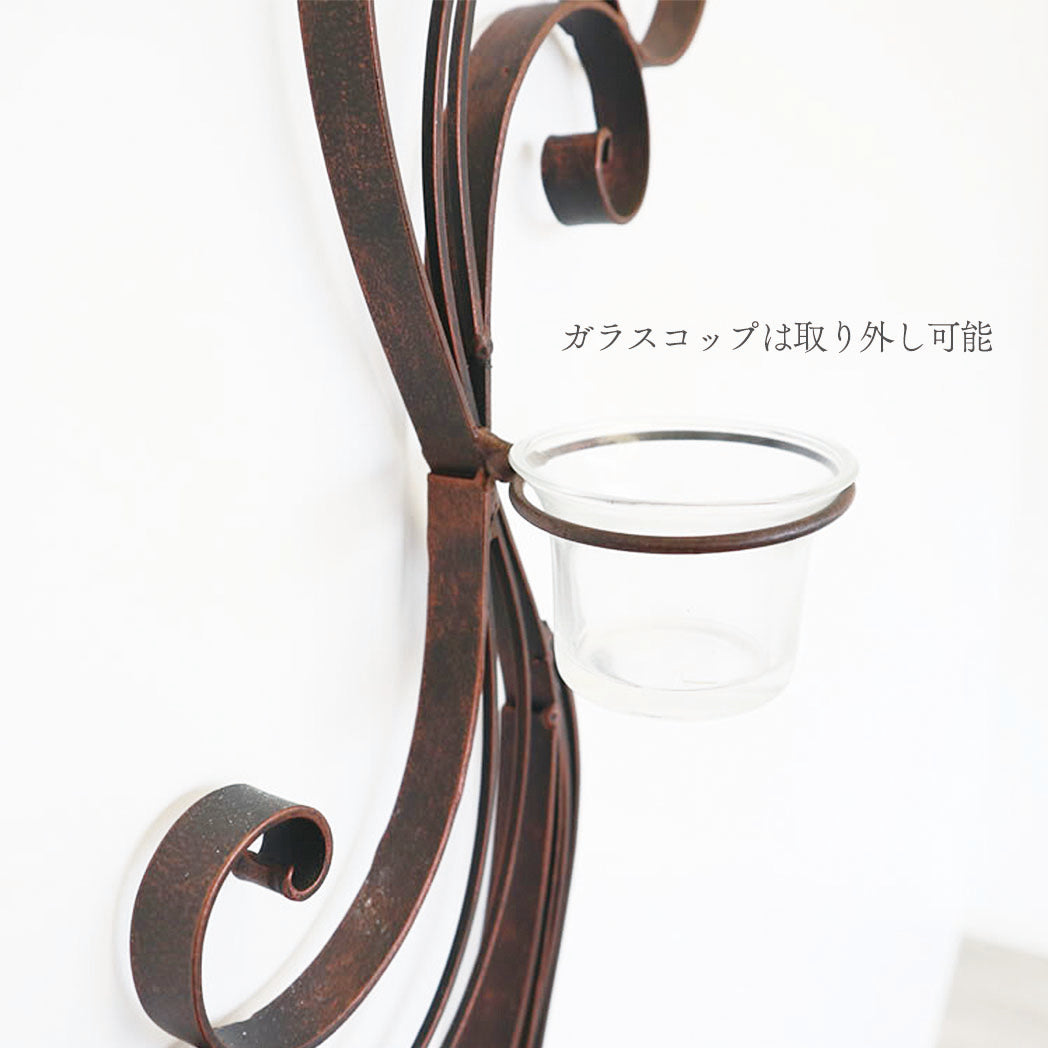 【メーカー直送】アイアン製ウォールアート アンティーク調 3カップ壁掛けフラワーベース 一輪挿し
