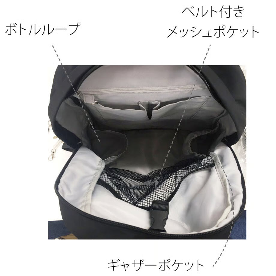 現役ママが生み出した 撥水加工 ママカル リュック マザーズバッグ パパバッグ ダディーズバッグ 多機能リュック 多ポケット 撥水 防臭 抗菌 軽量 紙おむつ mamacaru母の日 ギフト