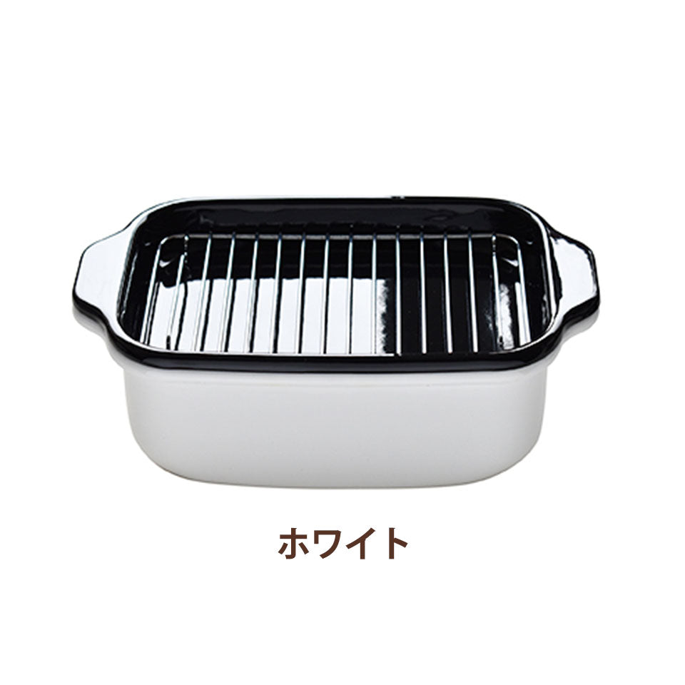 fujihoro角型天ぷら鍋フライヤーバスケット カラーホワイト