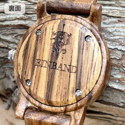 EINBAND Reise Zebrawood ゼブラウッド 木製腕時計 32mm