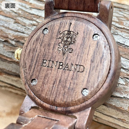 EINBAND Reise Walnut & Gold クルミ 木製腕時計 32mm