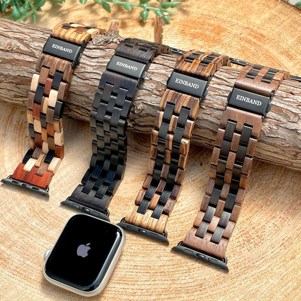 EINBAND AppleWatch 天然木バンド Aタイプ Green Sandalwood×Maplewood グリーンサンダルウッド・メイプルウッド アップルウオッチ