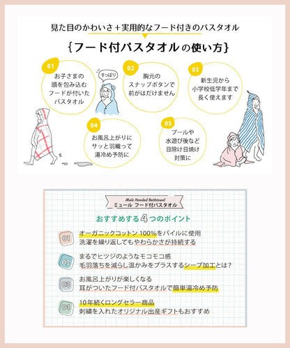 フード付きバスタオ、スタイ、コロンのオリジナル出産祝いギフトセットバナナ柄