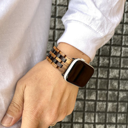 EINBAND AppleWatch 天然木バンド Aタイプ Zebrawood×Ebony ゼブラウッド エボニーウッド アップルウオッチ