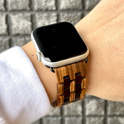 EINBAND AppleWatch 天然木バンド Aタイプ Zebrawood×Ebony ゼブラウッド エボニーウッド アップルウオッチ