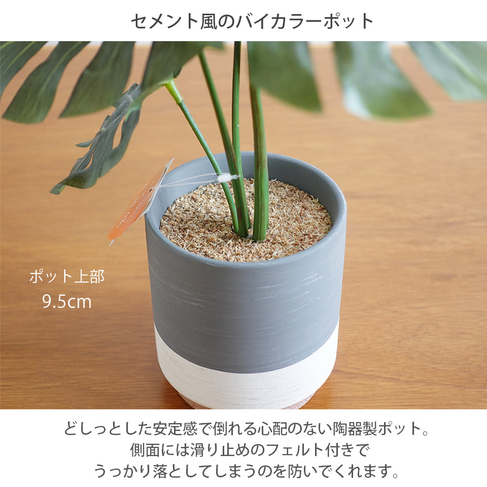 セラミックポット モンステラ インテリアグリーン フェイクグリーン 造花 消臭効果 抗菌効果  植物 枯れない