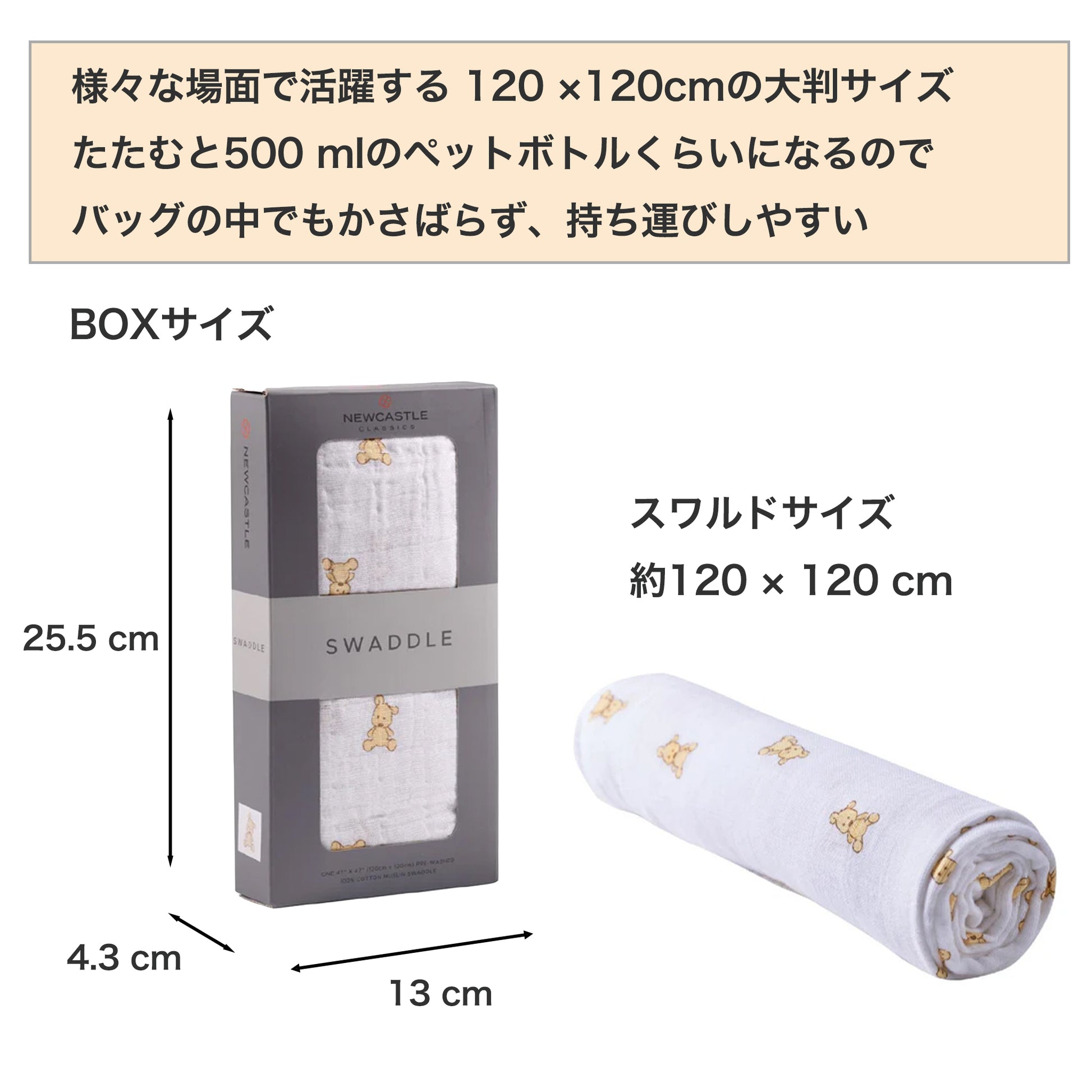 ニューキャッスル コットンスワドル スワドルサイズ BOXサイズ