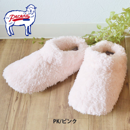 ペコラ PECORA ウォッシャブルルームシューズ ふわふわ ぬくぬく暖かいルームシューズ カラーピンク