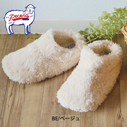 ペコラ PECORA ウォッシャブルルームシューズ ふわふわ ぬくぬく暖かいルームシューズ　カラーベージュ