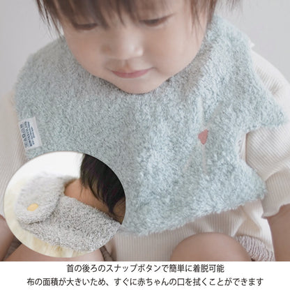 ねこさんスタイ 出産祝い ギフト　すなスナップボタンイメージ写真