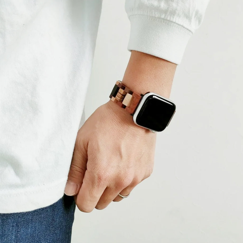 EINBAND AppleWatch 天然木バンド 20mm Mix Wood 【A】使うほど味が出る