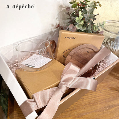 a.depeche(ア.デペシュ)  noon cup ＆ coaster set  ラッピングBOXは別売りです。