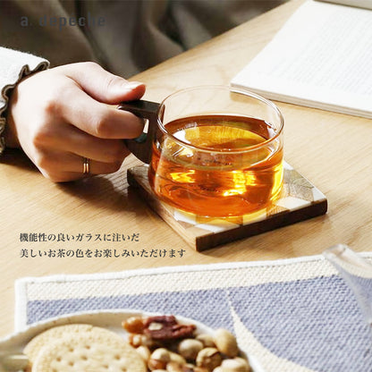a.depeche(ア.デペシュ)  noon cup ＆ coaster set  wood/ガラス