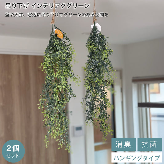 吊り下げインテリアグリーン2個セット
