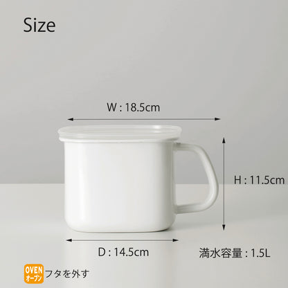 富士ホーロー 角型みそポット 1.5L N-KP 味噌ポット