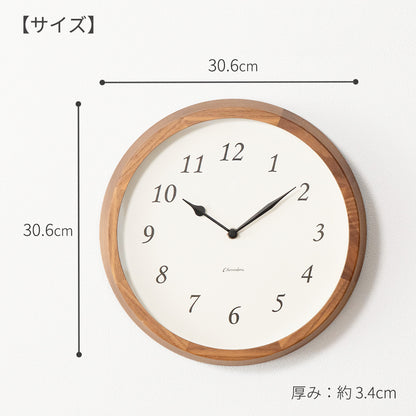 電波時計 Clair CLOCK WALNUT サイズ