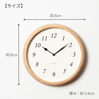 電波時計 Clair CLOCK OAK -renewal- サイズ