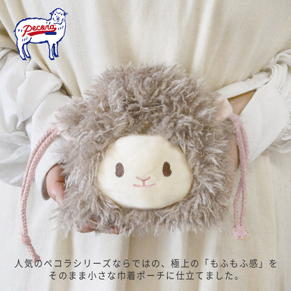 ペコラ（Pecora）フェイス巾着 ケーアイジャパン もふもふポーチ