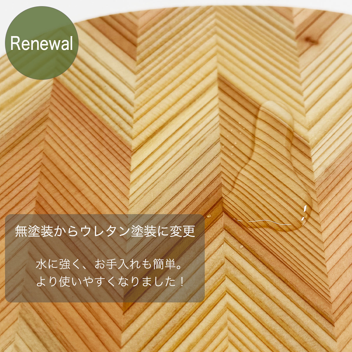 水や湿気に強いウレタン塗装仕上げの国産杉材木製うちわ